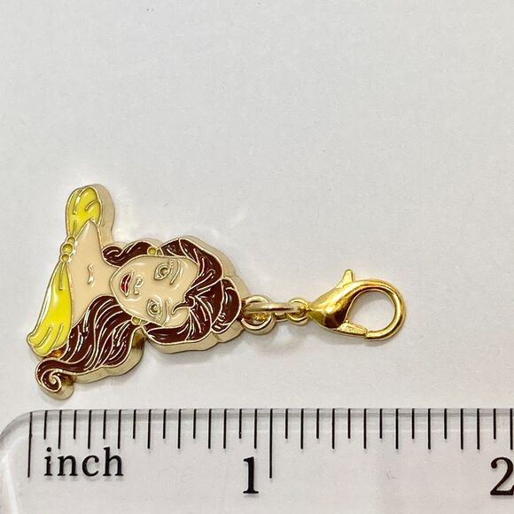 Vtg Disney Beauty & The Beast Clip Charm Princess Belle Zipper Pull Bag Signed - Picture 8 of 8